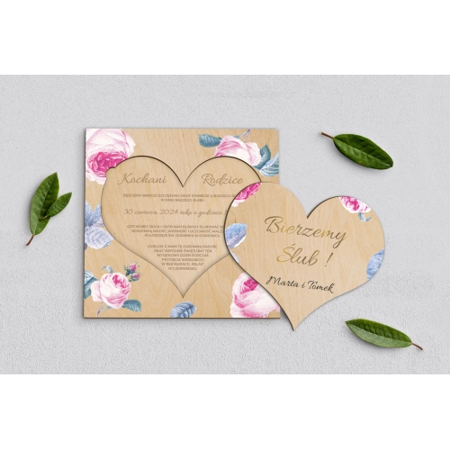 Drewniane Zaproszenie dla Rodziców - Dream Motyw 3