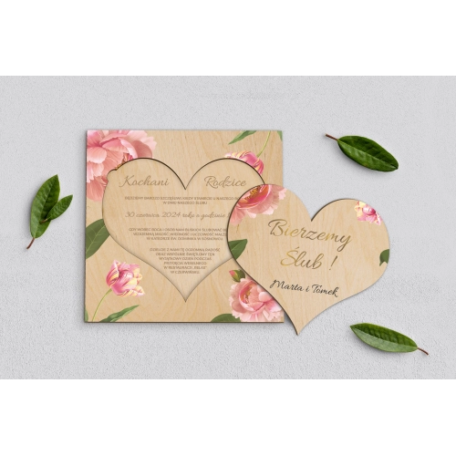 Drewniane Zaproszenie dla Rodziców - Dream Motyw 6