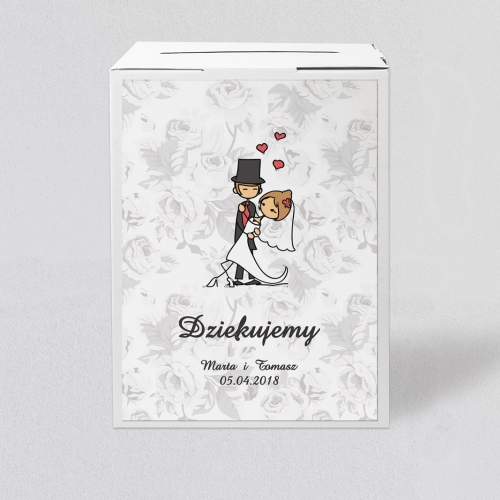 Pudełko na koperty i pieniądze Zakochani Motyw 1