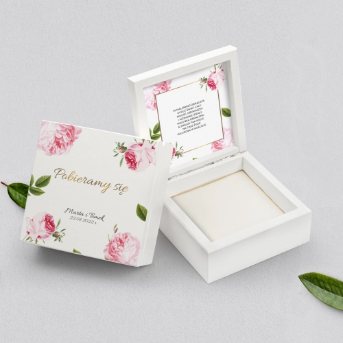 Pudełko na obrączki białe - Dream Motyw 2