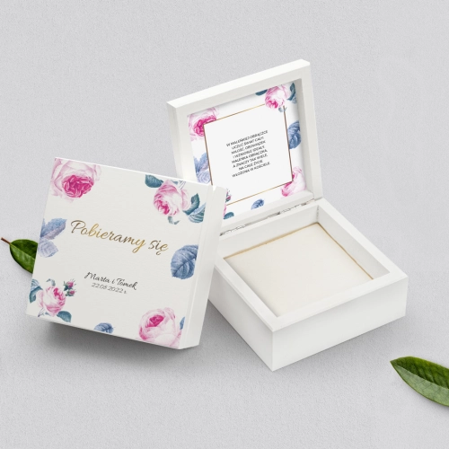 Pudełko na obrączki białe - Dream Motyw 3