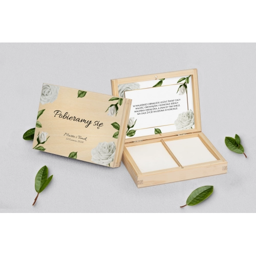 Pudełko na obrączki prostokątne naturalne - Dream Motyw 1