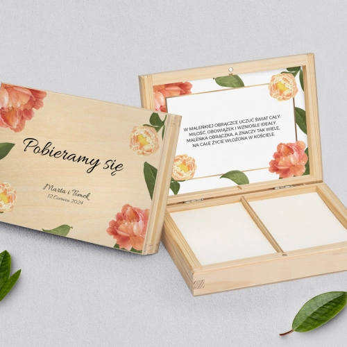 Pudełko na obrączki prostokątne naturalne - Dream Motyw 5