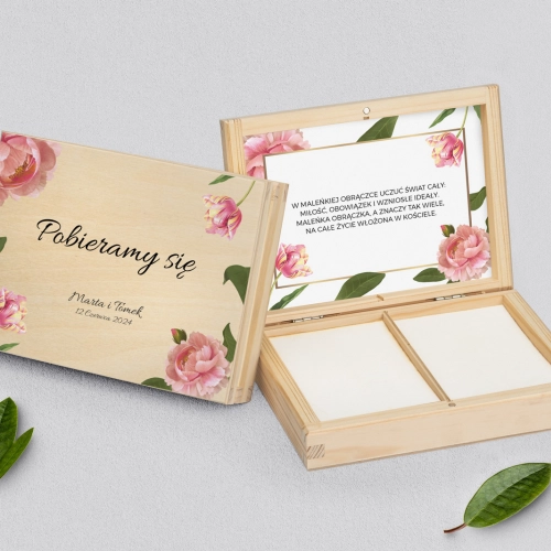 Pudełko na obrączki prostokątne naturalne - Dream Motyw 6