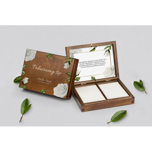 Pudełko na obrączki prostokątne brązowe - Dream Motyw 1