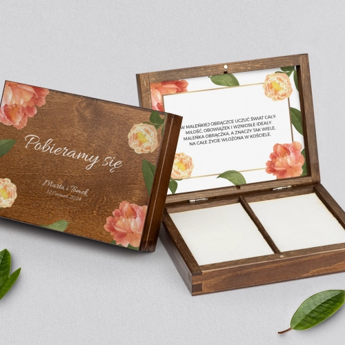Pudełko na obrączki prostokątne brązowe - Dream Motyw 5