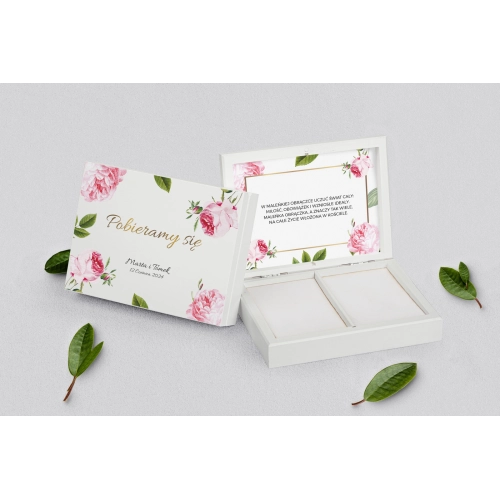 Pudełko na obrączki prostokątne białe - Dream Motyw 2