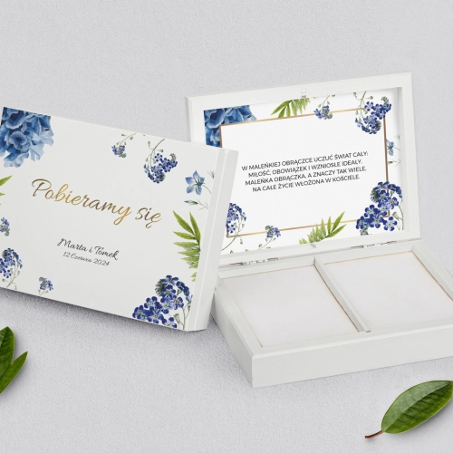 Pudełko na obrączki prostokątne białe - Dream Motyw 4