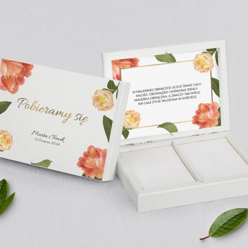 Pudełko na obrączki prostokątne białe - Dream Motyw 5