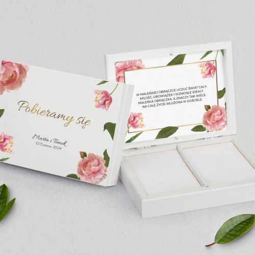 Pudełko na obrączki prostokątne białe - Dream Motyw 6