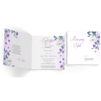 Zaproszenia ślubne About You - Składane Kwadrat Motyw 2