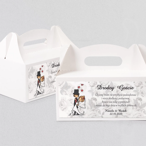 Pudełko na ciasto weselne Zakochani Motyw 1