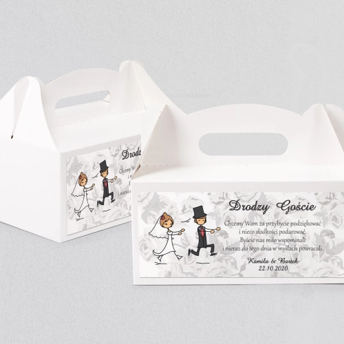 Pudełko na ciasto weselne Zakochani Motyw 2