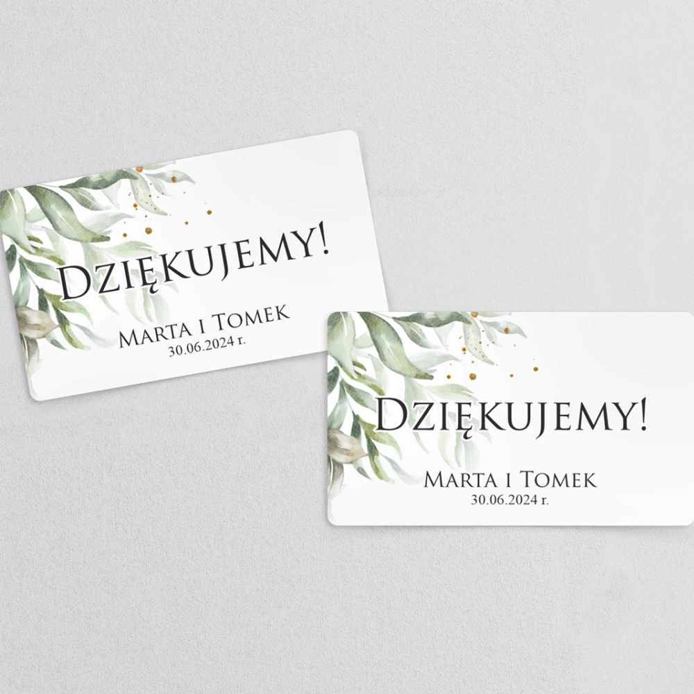 Naklejki na słoiczki weselne Leaves - Arkusz 21 szt Motyw 1