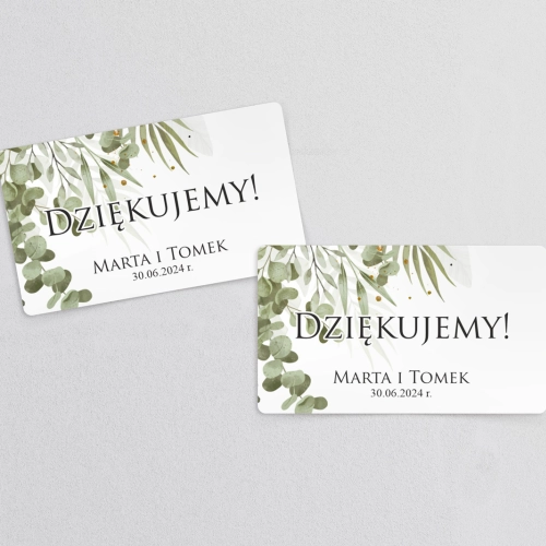 Naklejki na słoiczki weselne Leaves - Arkusz 21 szt Motyw 2