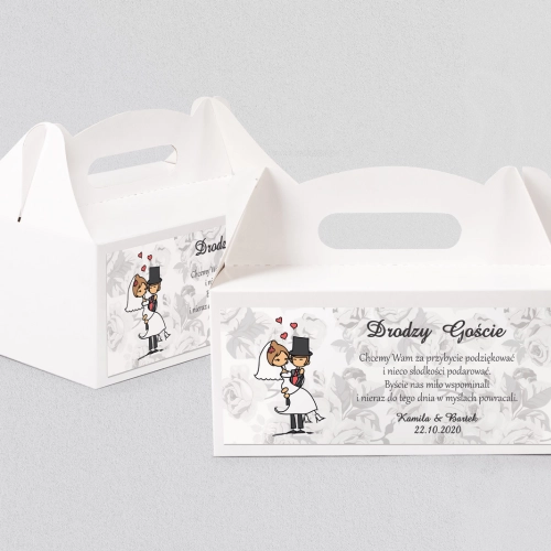 Pudełko na ciasto weselne Zakochani Motyw 3
