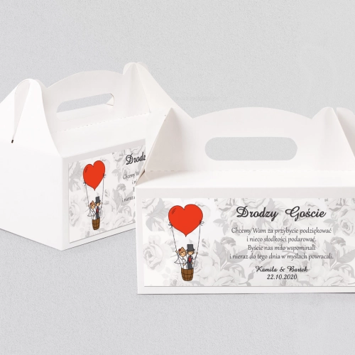 Pudełko na ciasto weselne Zakochani Motyw 4