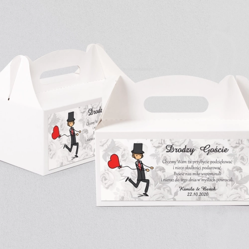 Pudełko na ciasto weselne Zakochani Motyw 5