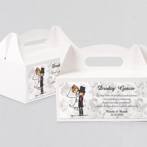 Pudełko na ciasto weselne Zakochani Motyw 6