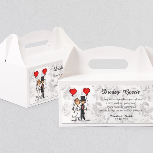 Pudełko na ciasto weselne Zakochani Motyw 7