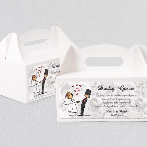 Pudełko na ciasto weselne Zakochani Motyw 8