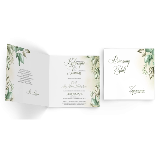 Zaproszenia ślubne About You - Składane Kwadrat Motyw 1