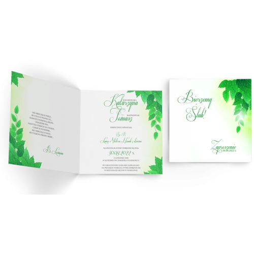 Zaproszenia ślubne About You - Składane Kwadrat Motyw 3