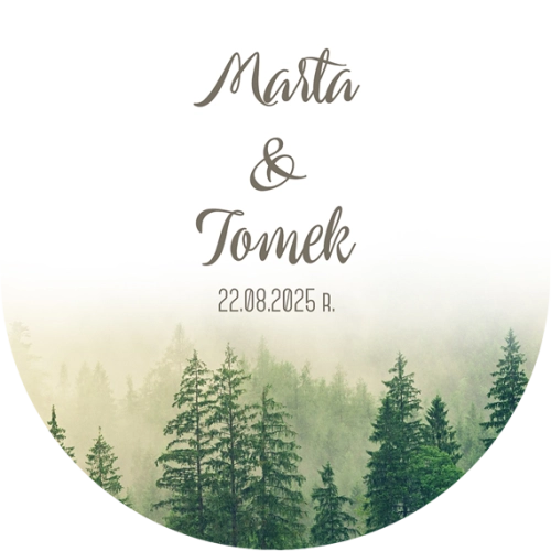 Topper na tort weselny - Forest - Motyw 1