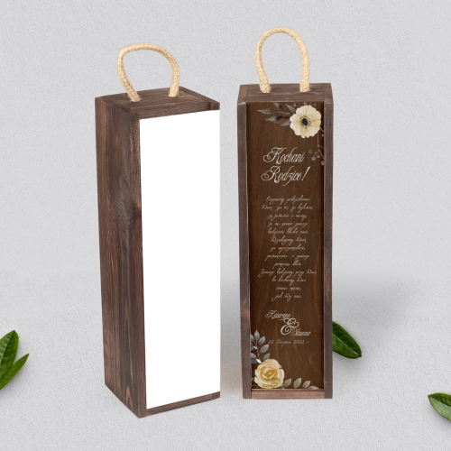 Skrzynka dla Rodziców - SNW Brązowa Akwarelowe Wianki Motyw 4