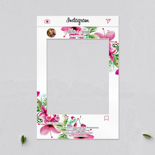 Ramka do zdjęć - Instagram Akwarelowe Wianki Motyw 2