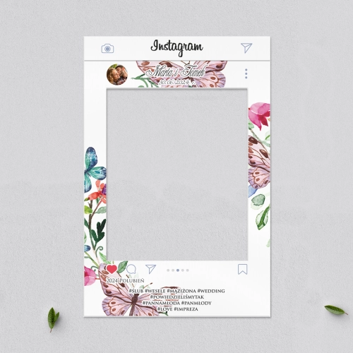 Ramka do zdjęć - Instagram Akwarelowe Wianki Motyw 3