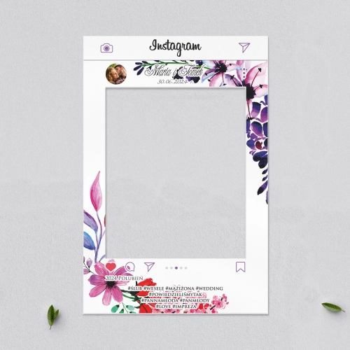 Ramka do zdjęć - Instagram Akwarelowe Wianki Motyw 7