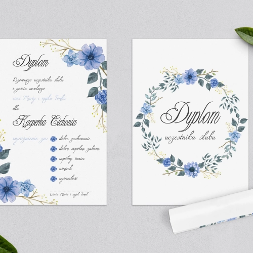 Dyplomy dla Dzieci - Akwarelowe Wianki Motyw 1
