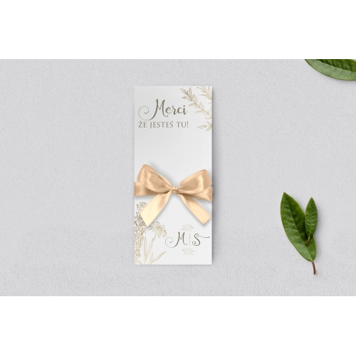 Podziękowanie Merci - Karteczka Fiori - Motyw 1