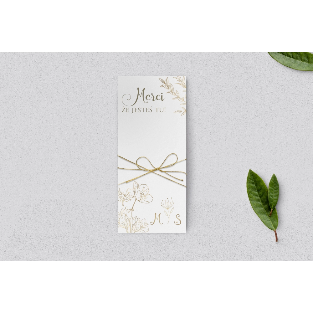 Podziękowanie Merci - Karteczka Fiori - Motyw 3
