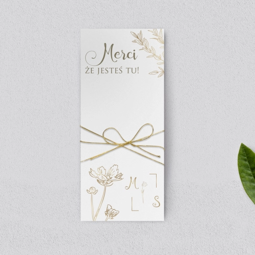 Podziękowanie Merci - Karteczka Fiori - Motyw 4