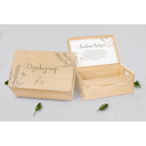 Skrzyneczka dla Rodziców - naturalna Fiori Motyw 1