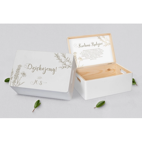 Skrzyneczka dla Rodziców - biała Fiori Motyw 1