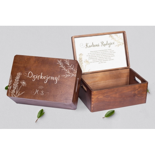 Skrzyneczka dla Rodziców - brązowa Fiori Motyw 1