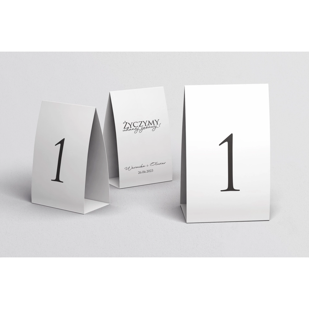 Numerki na stół minimalistyczne Motyw 2