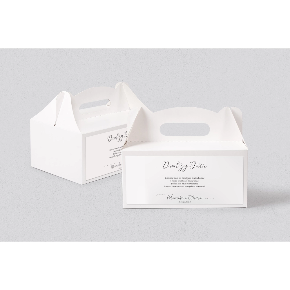Pudełko na ciasto weselne Minimalistyczne - Motyw 1
