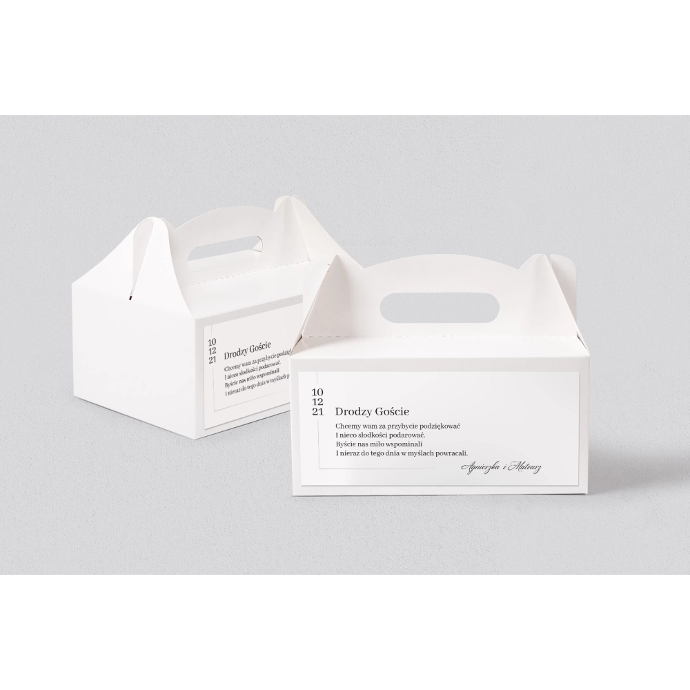Pudełko na ciasto weselne Minimalistyczne - Motyw 4