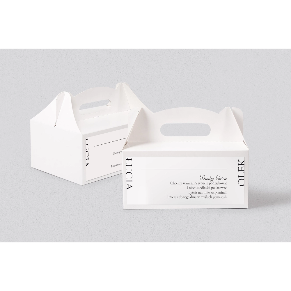 Pudełko na ciasto weselne Minimalistyczne - Motyw 5
