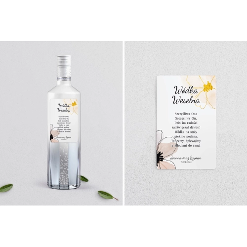 Naklejki na alkohol - Watercolor Wedding Motyw 1