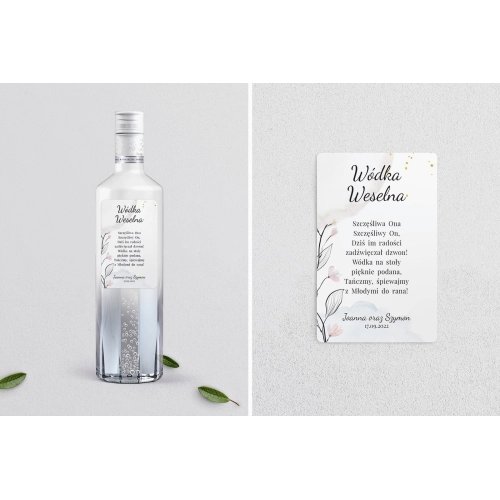 Naklejki na alkohol - Watercolor Wedding Motyw 3