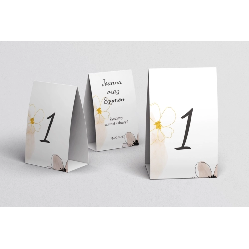 Numerki na stół Watercolor Wedding Motyw 1