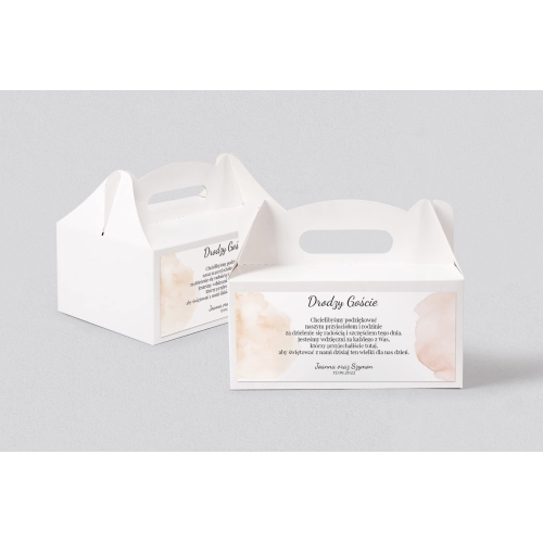 Pudełko na ciasto weselne Watercolor Wedding - Motyw 1