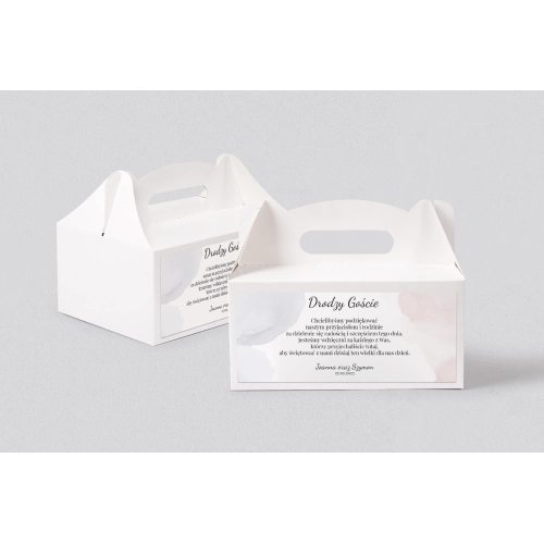 Pudełko na ciasto weselne Watercolor Wedding - Motyw 2