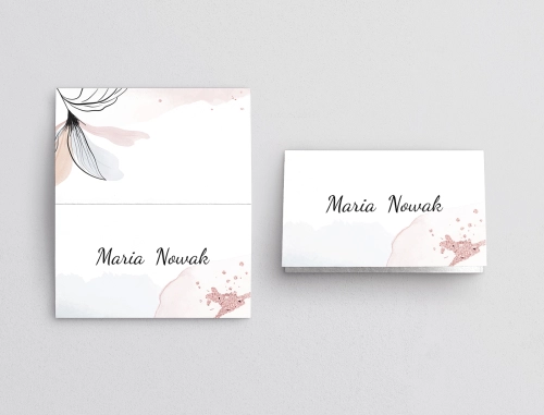 Winietki ślubne składane Watercolor Wedding - Motyw 2