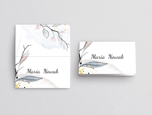 Winietki ślubne składane Watercolor Wedding - Motyw 3